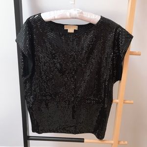 Night out, Michael Kors Sequin Black Top
